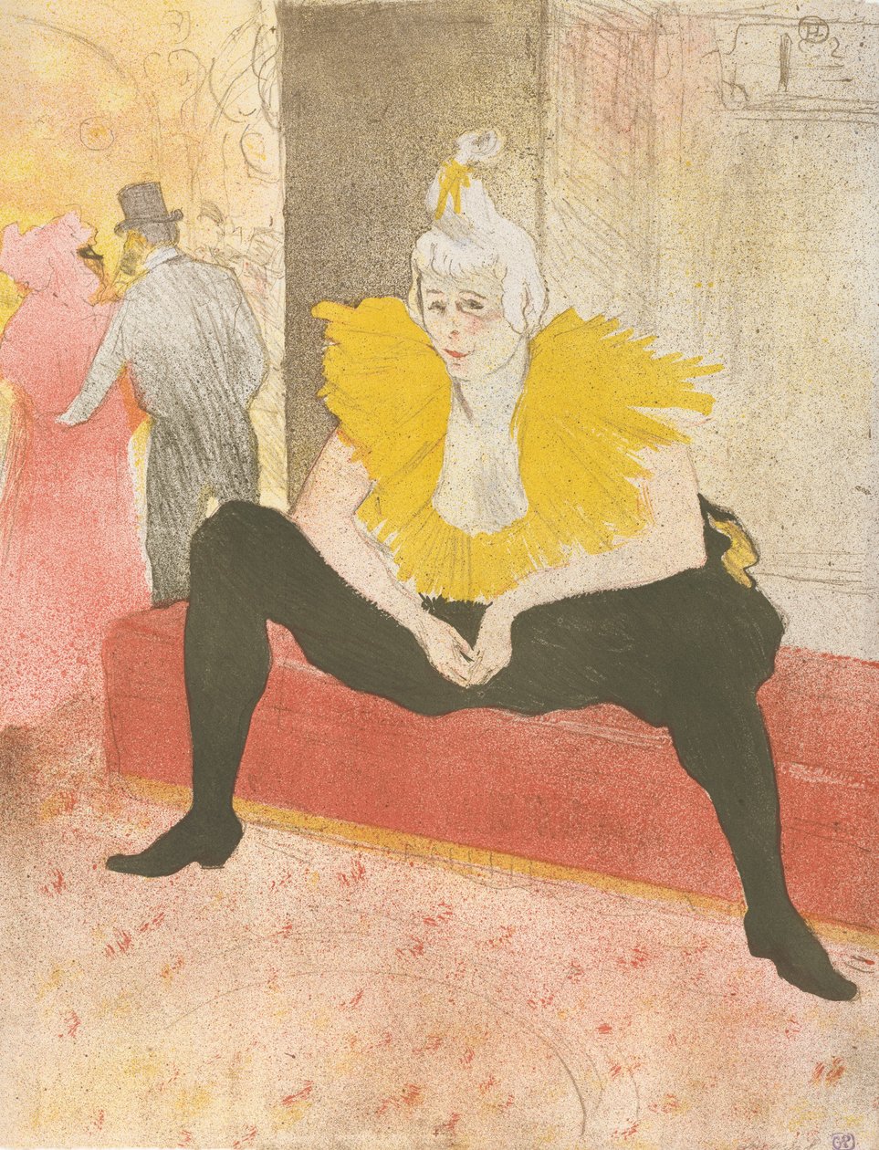 La payasa sentada Mademoiselle Cha-u-ka-o de la serie Elles, 1896 de Henri de Toulouse Lautrec