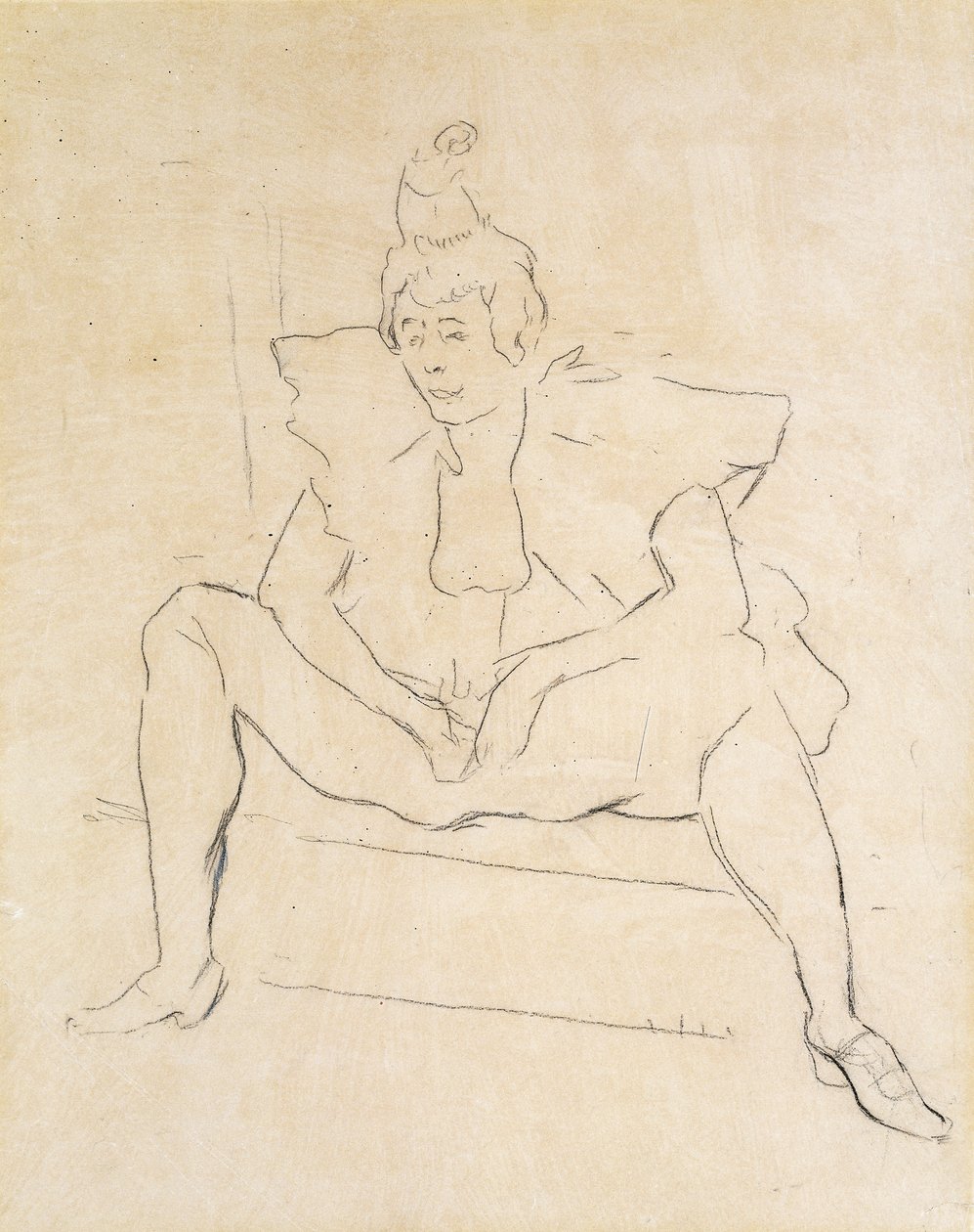 El payaso sentado de Henri de Toulouse Lautrec