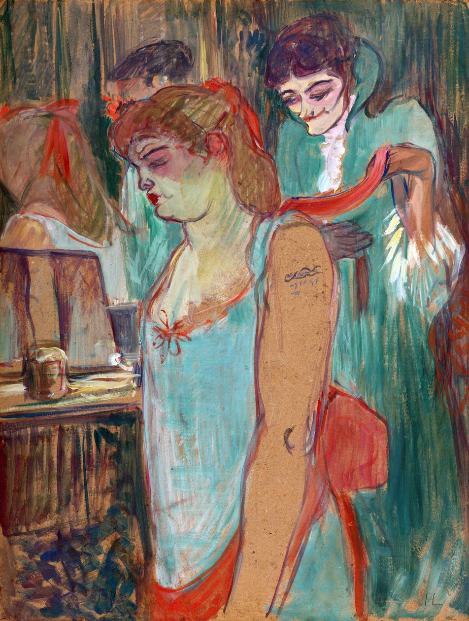 La Mujer Tatuada o La Toilette - por Henri de Toulouse Lautrec (Toulouse-Lautrec) (1864-1901) de Henri de Toulouse Lautrec