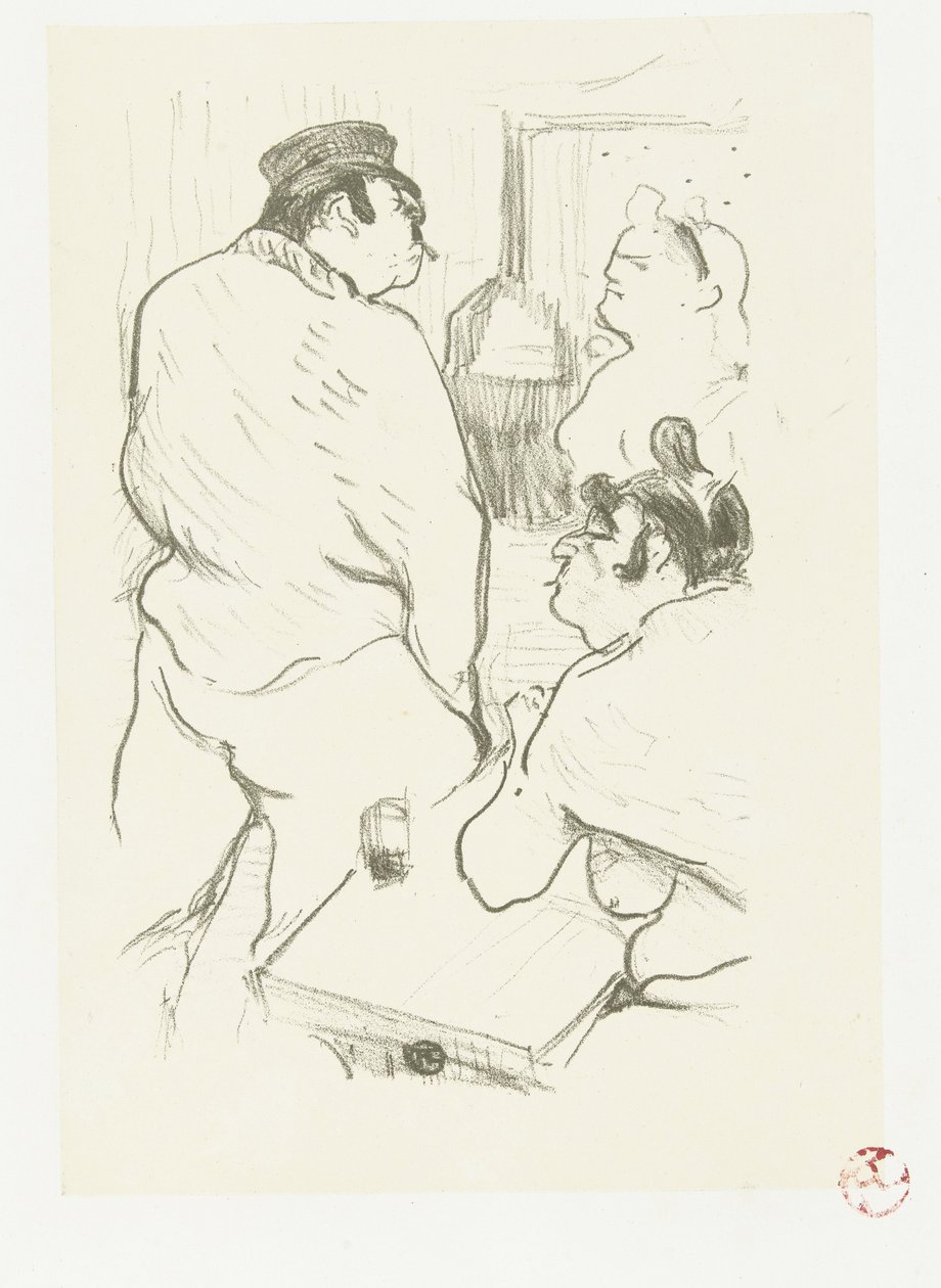 Dos mujeres y un hombre en un burdel
La Terreur de Grennelle de Henri de Toulouse Lautrec