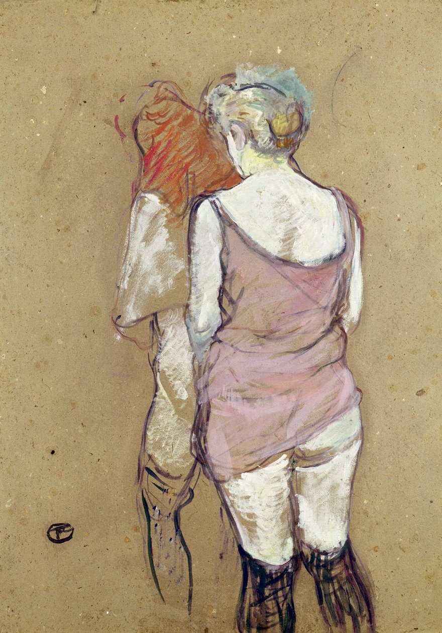 Dos mujeres semi-desnudas en la Maison de la Rue des Moulins de Henri de Toulouse Lautrec