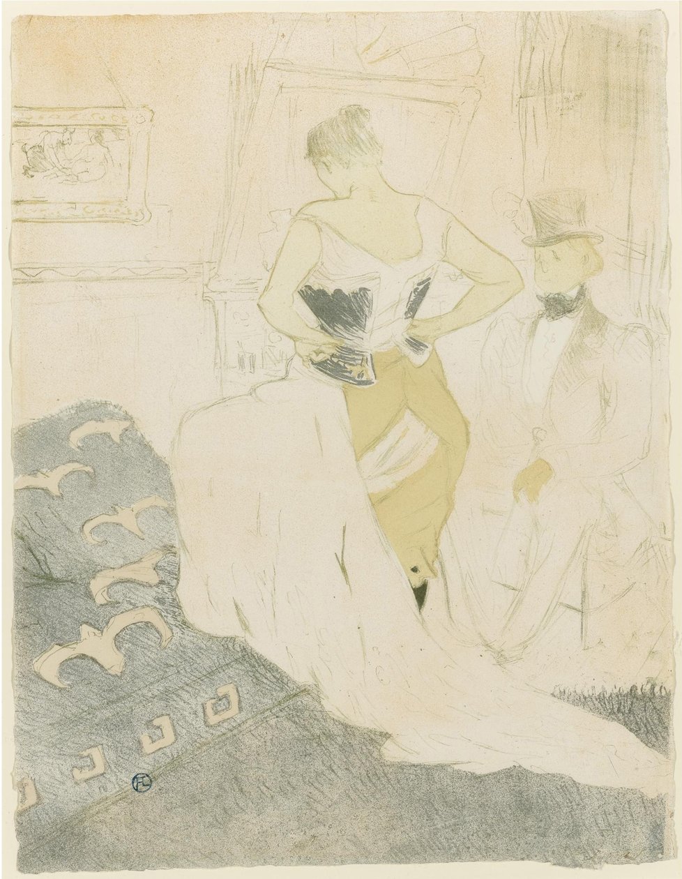 Mujer ajustando su corsé de Henri de Toulouse Lautrec