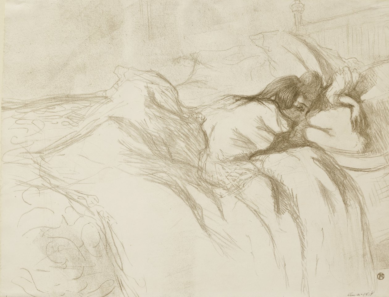 Mujer reclinada - Despertando, 1896 de Henri de Toulouse Lautrec