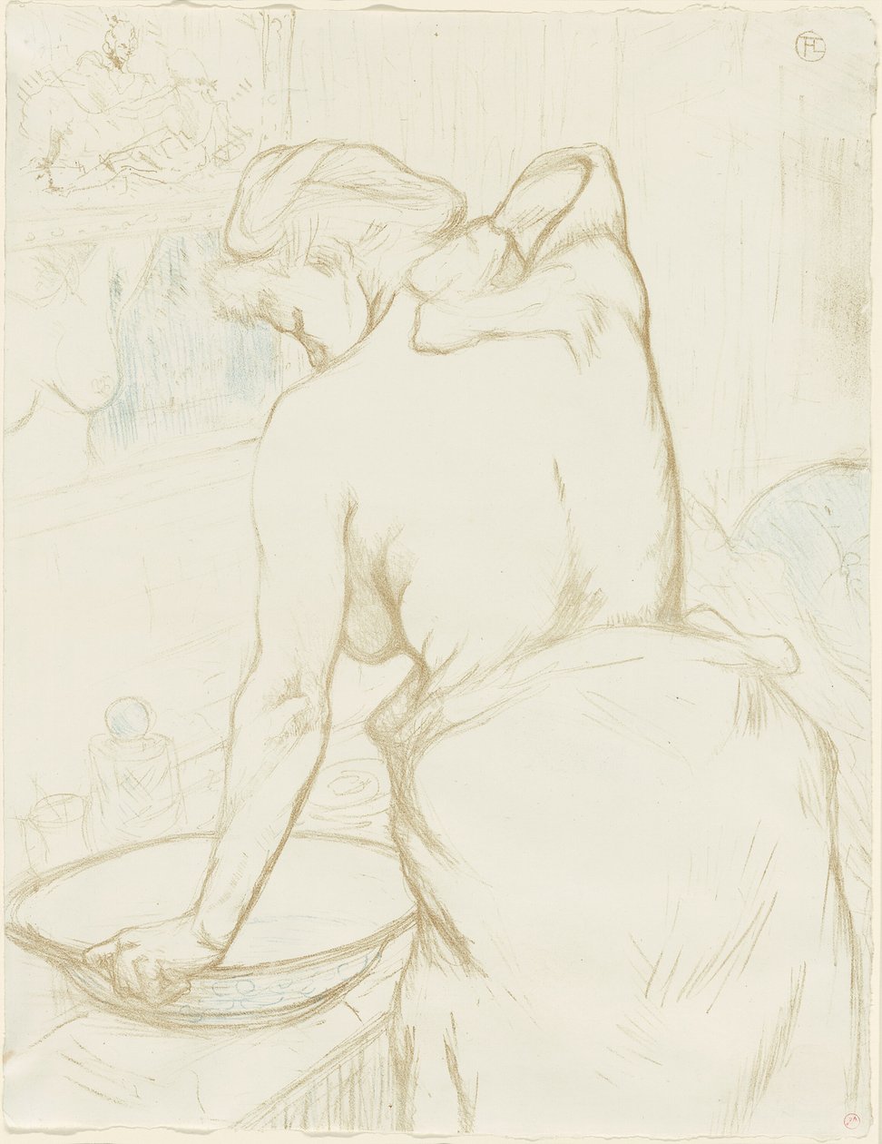 Mujer Lavándose—El Tocador, lámina cinco de Elles de Henri de Toulouse Lautrec