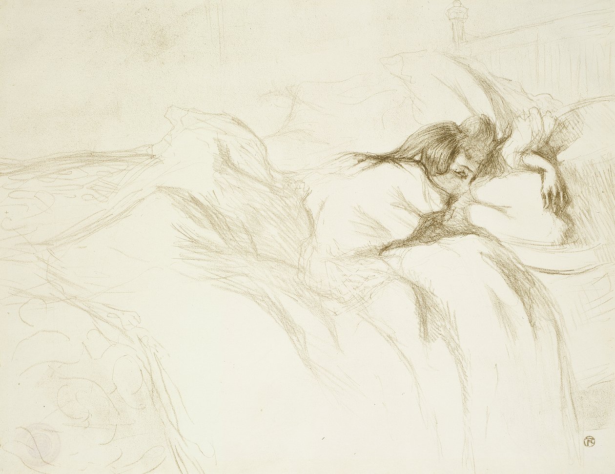 Mujer en la Cama—Despertando, placa tres de Elles de Henri de Toulouse Lautrec