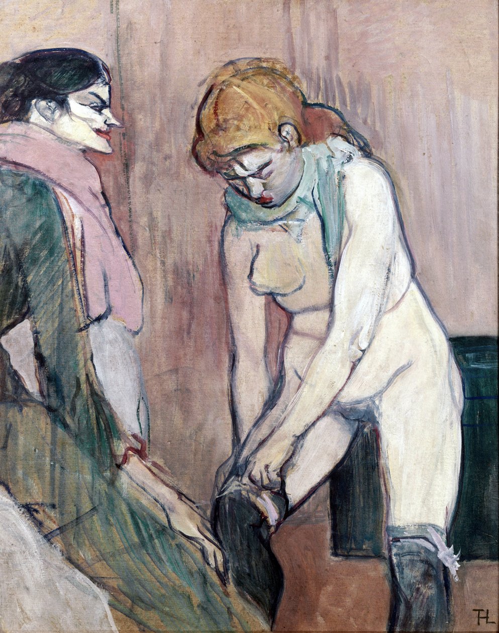 Mujer poniéndose las medias de Henri de Toulouse Lautrec