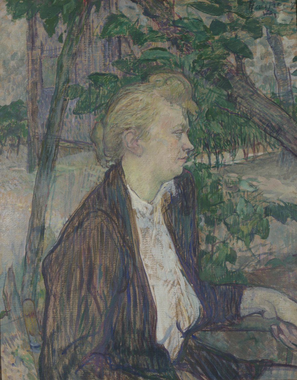 Mujer sentada en un jardín, 1891 de Henri de Toulouse Lautrec
