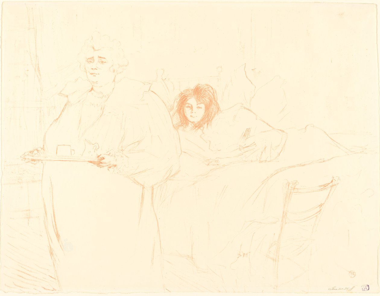 Mujer con una bandeja, 1896 de Henri de Toulouse Lautrec