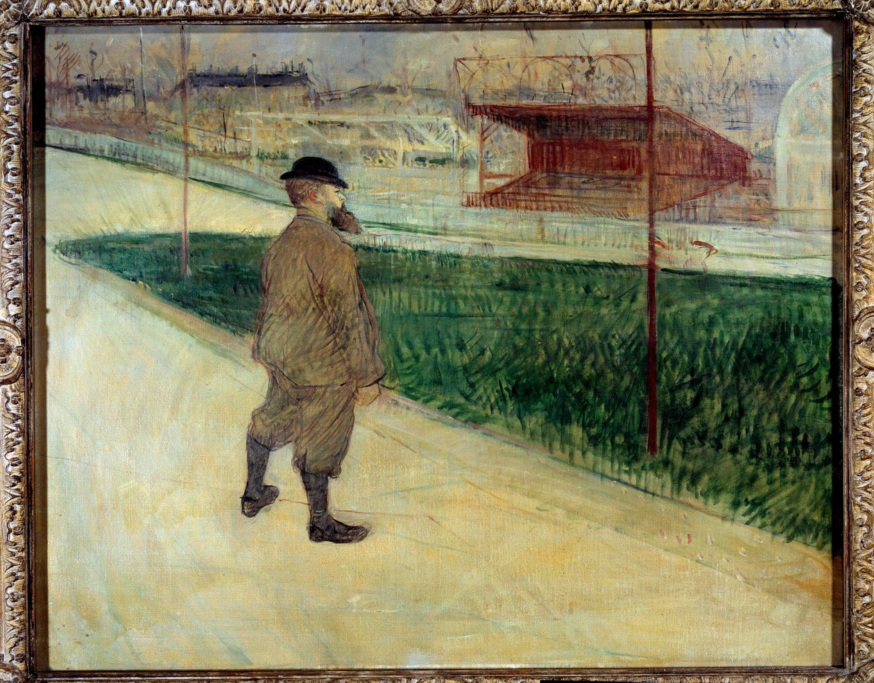 El escritor Paul Tristan, conocido como Tristan Bernard, en el velódromo Buffalo de Henri de Toulouse Lautrec