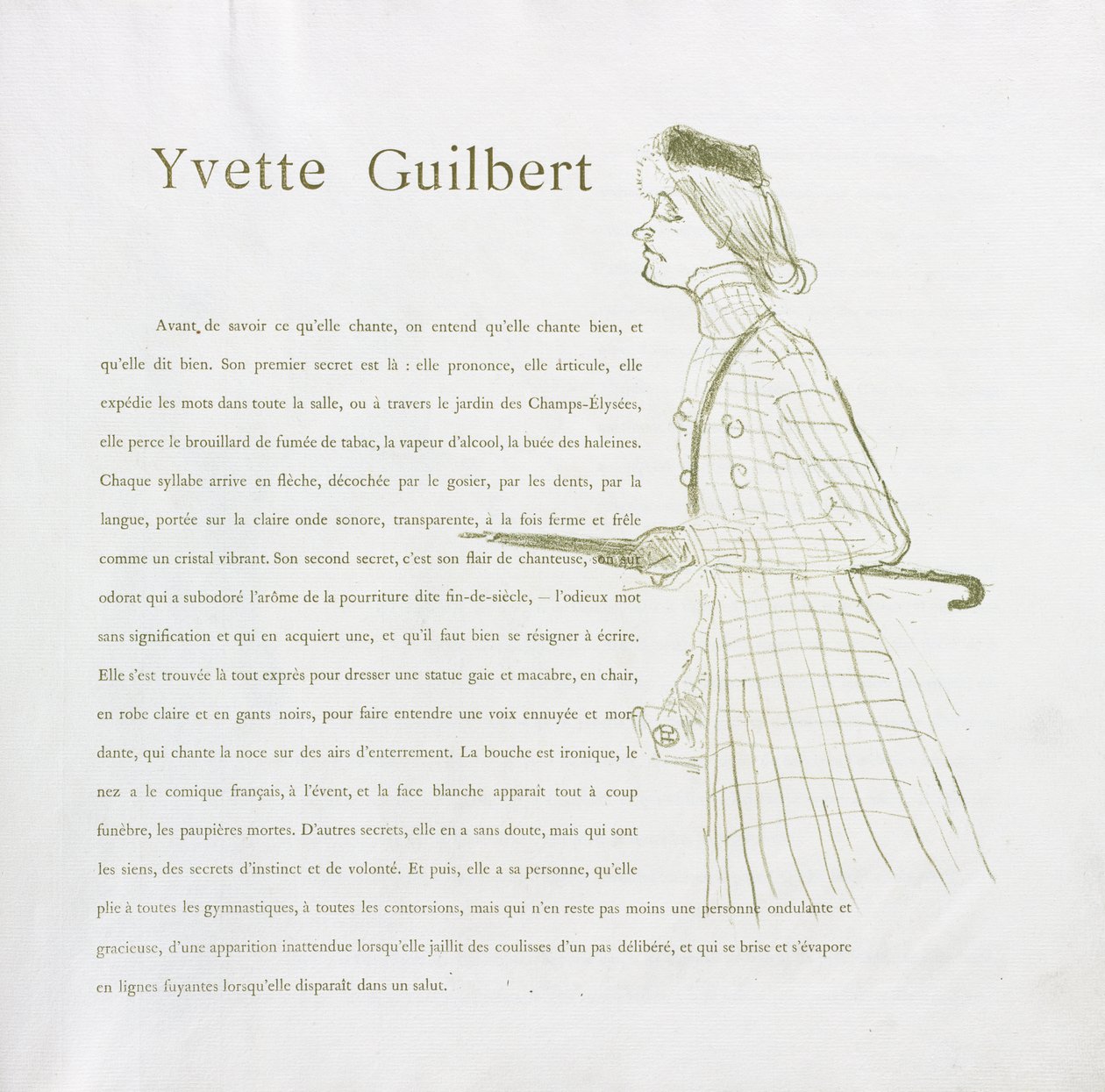 Yvette Guilbert - Serie francesa: No. 1 de Henri de Toulouse Lautrec