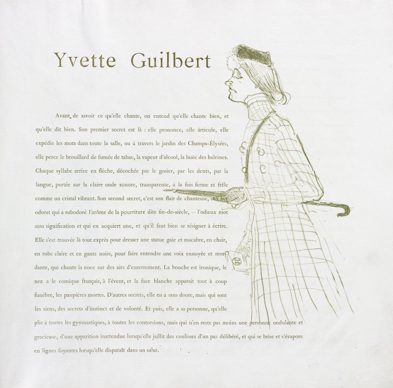 Yvette Guilbert-Serie Francesa: No. 1, 1894 de Henri de Toulouse Lautrec