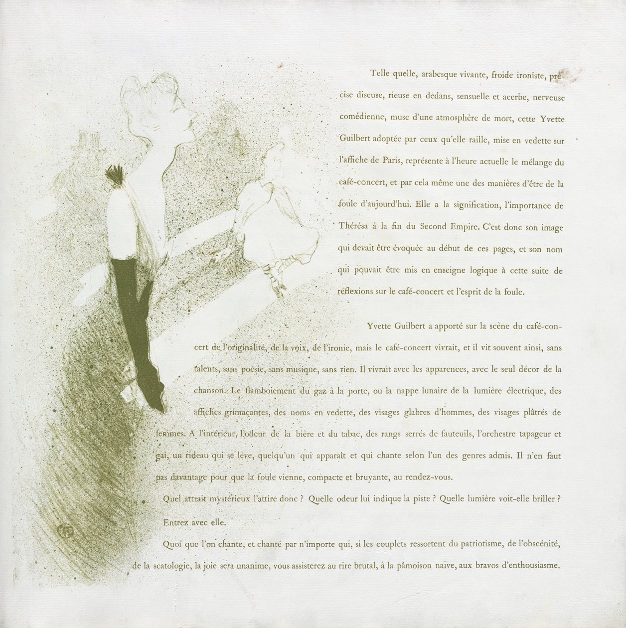 Yvette Guilbert - Serie francesa: No. 2 de Henri de Toulouse Lautrec