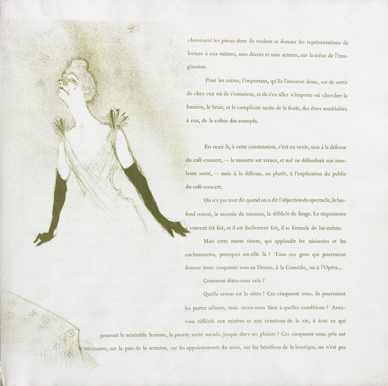 Yvette Guilbert - Serie francesa: No. 4 de Henri de Toulouse Lautrec