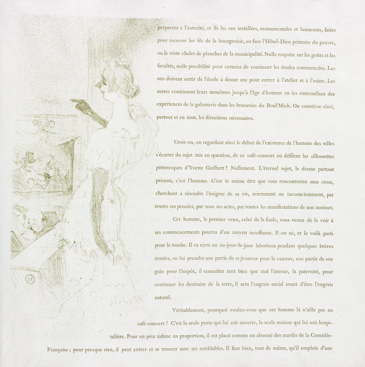 Yvette Guilbert - Serie francesa: No. 6 de Henri de Toulouse Lautrec