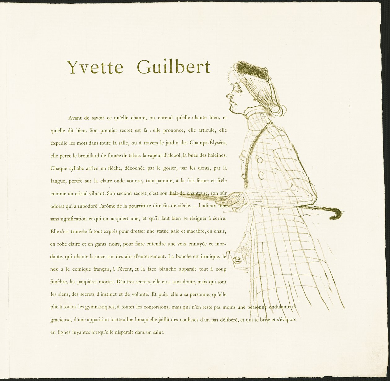 Yvette Guilbert de Henri de Toulouse Lautrec