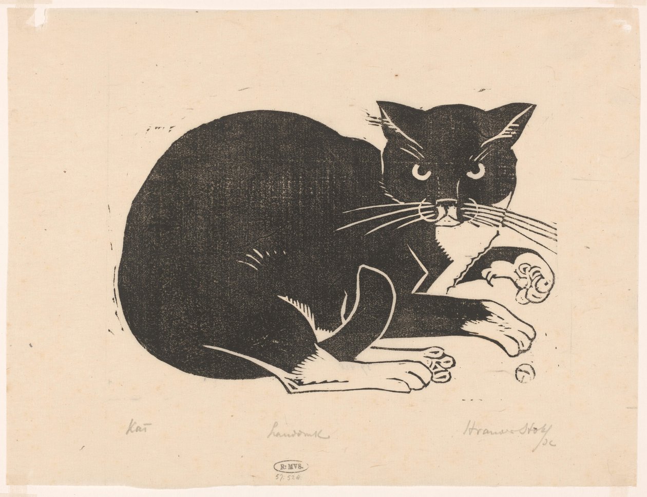 Kat (título original del objeto) de Henri van der Stok (signed by artist)