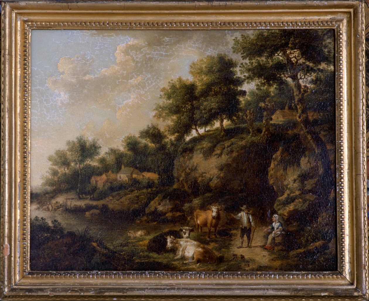 Paisaje con pastor (óleo sobre lienzo) de Henricus Josephus Antoniessen