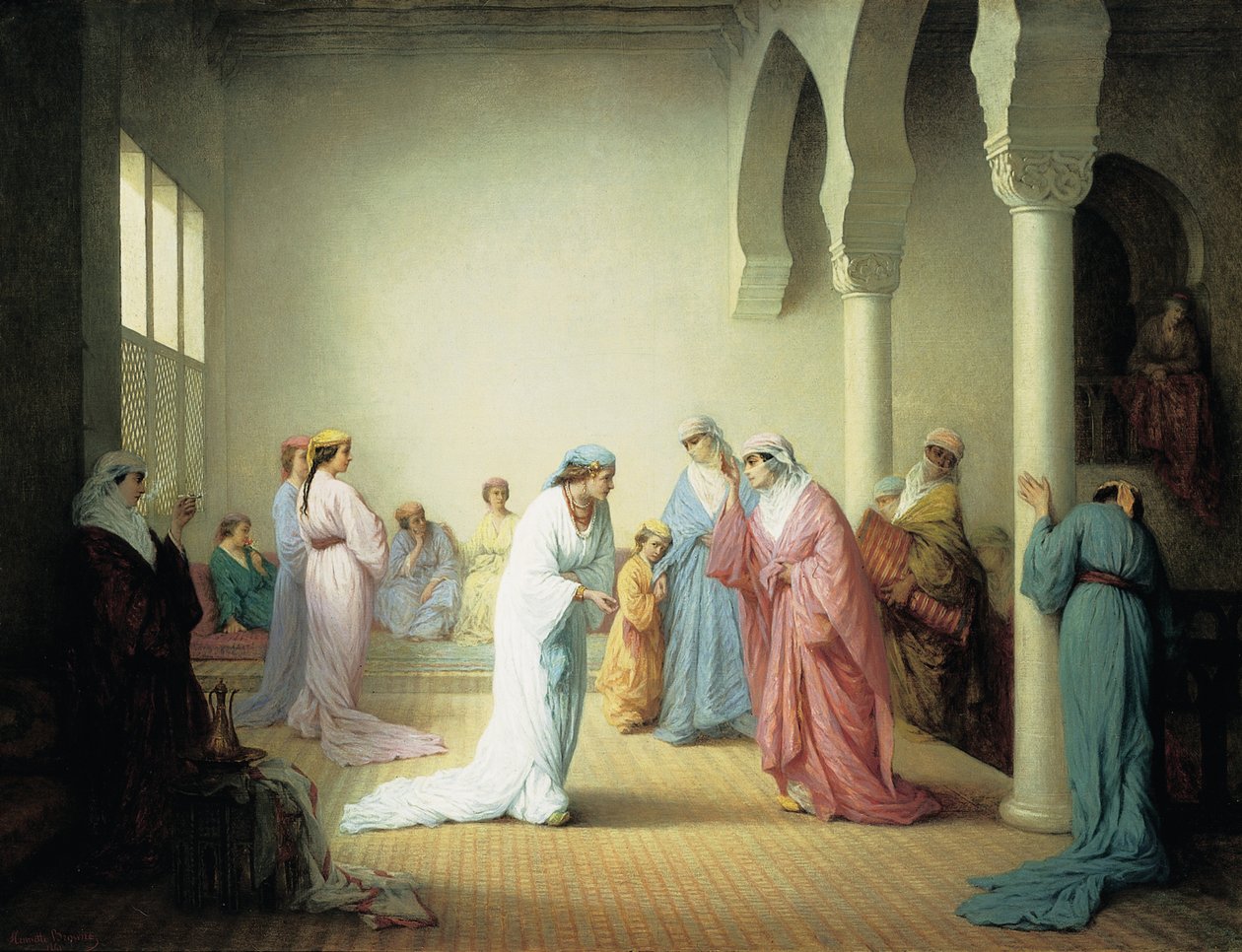 La llegada al harén en Constantinopla, 1861 de Henriette Browne