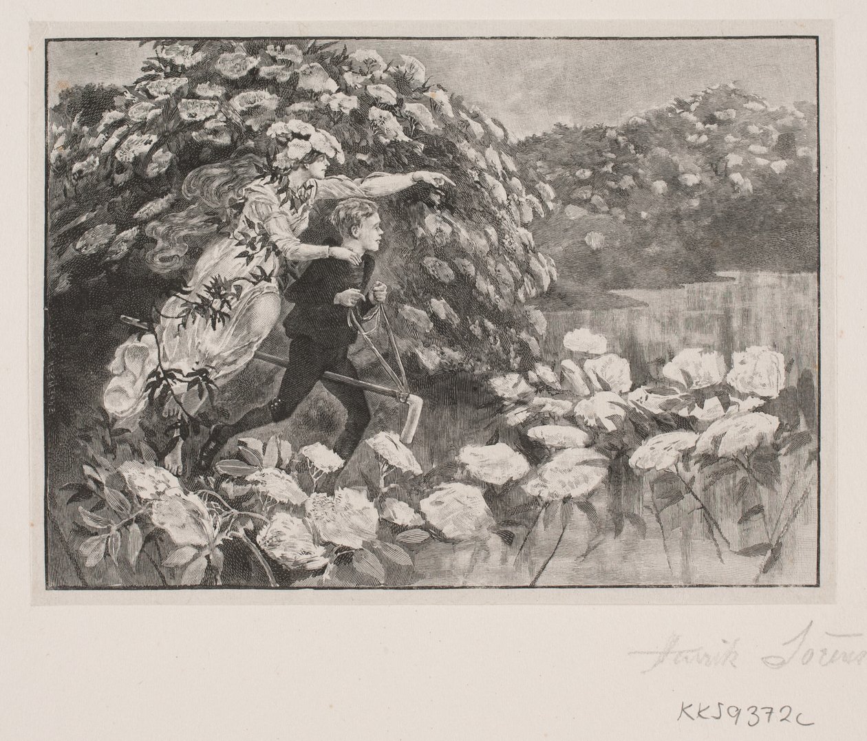 Ilustración para H. C. Andersen: "La madre del saúco" de Henrik Arnold Hamilkar Sørensen