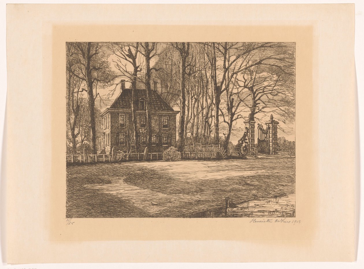 Casa de campo entre los árboles de Henriëtte de Vries (signed by artist)