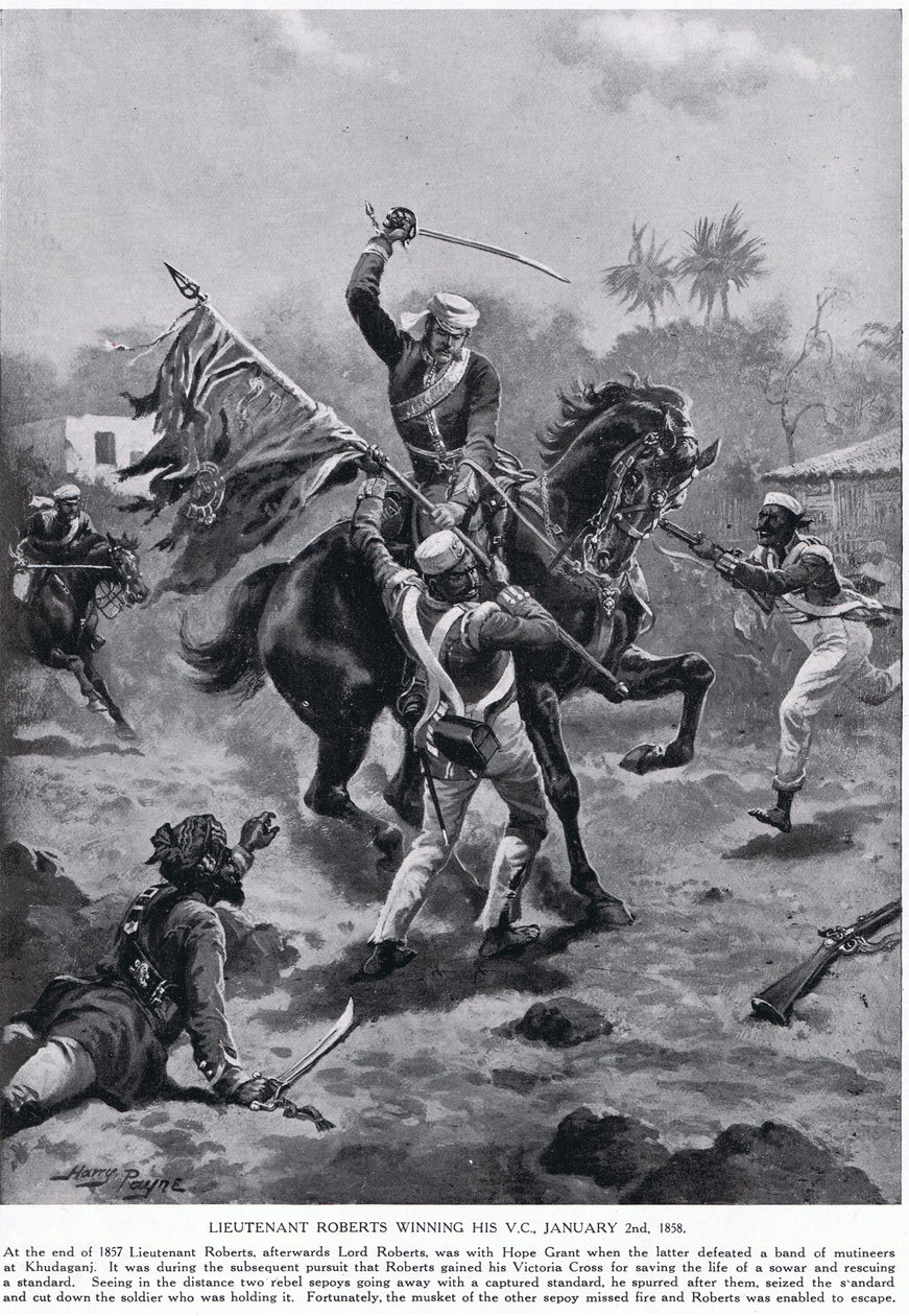 Teniente Roberts ganando su VC enero 1858 de Henry A. Payne
