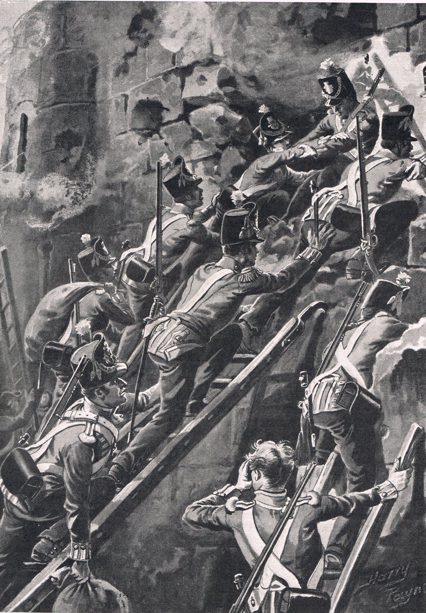 Los Rangers de Connaught en el asalto de Ciudad Rodrigo, 19 de enero de 1812, ilustración de 
