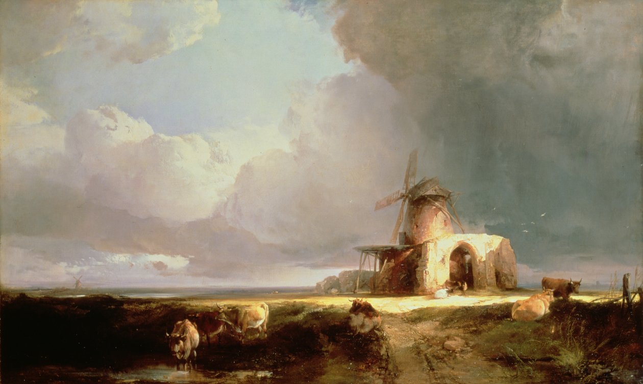 Restos de la Abadía de San Benito en los pantanos de Norfolk, 1847 de Henry Bright