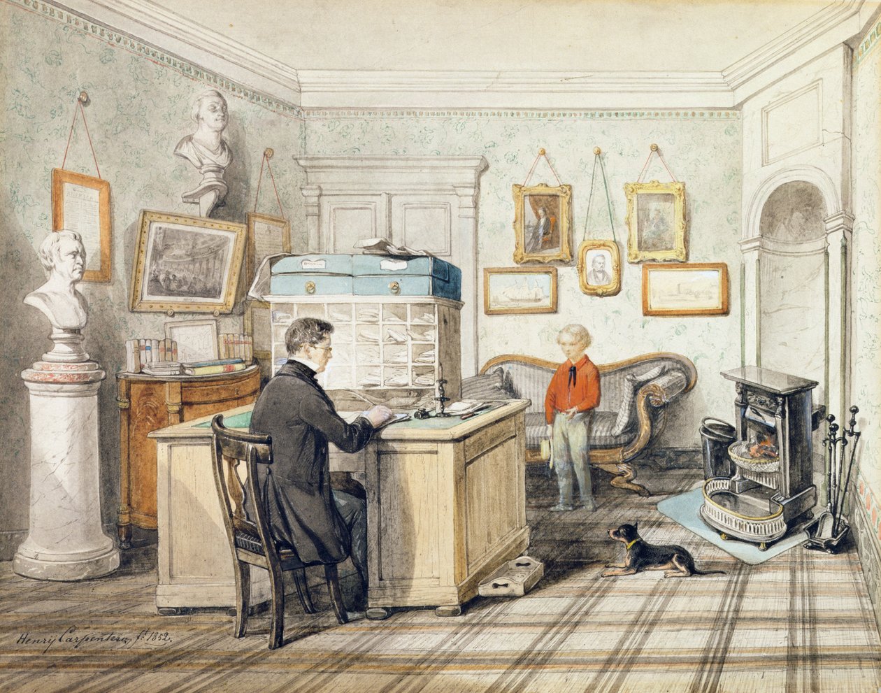 Interior de una oficina de obras, 1852 de Henry Carpenter