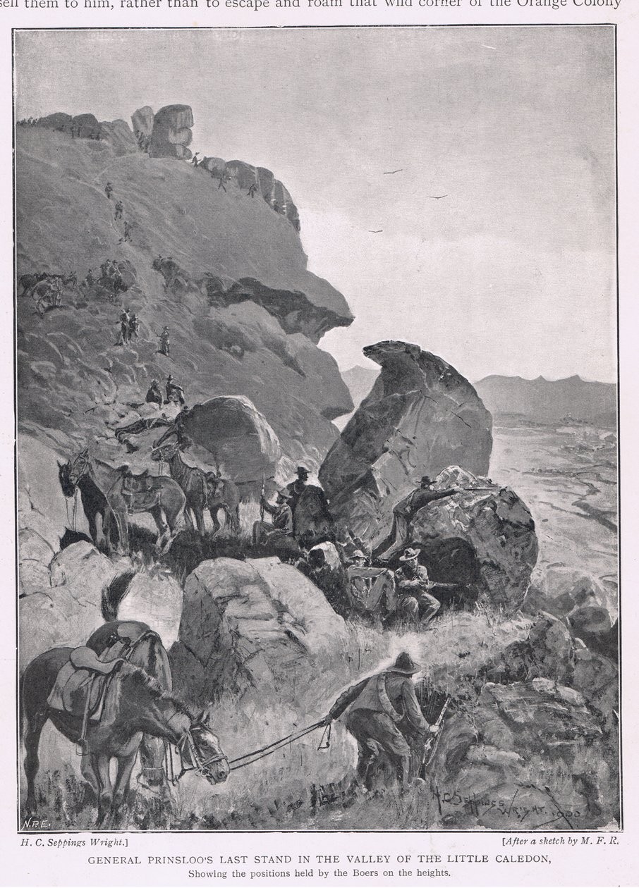 La última resistencia del General Prinsloo en el valle del Pequeño Caledon de Henry Charles Seppings Wright