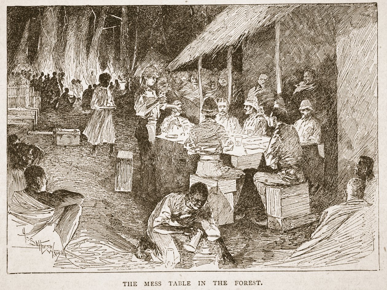 La mesa del comedor en el bosque, ilustración de 