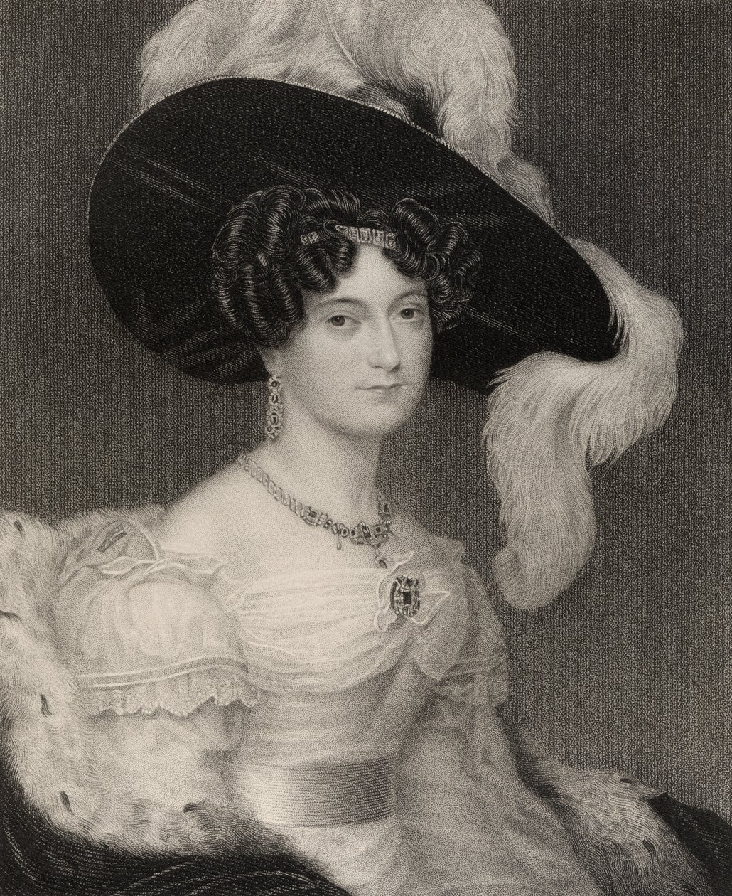Victoria María Luisa, Duquesa de Kent y Strathearn, grabado por John Cochran, de 