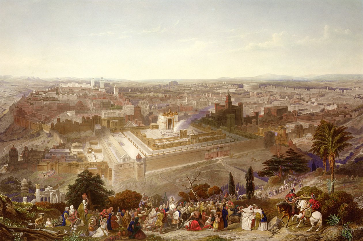 Jerusalén en su grandeza, grabado por Charles Mottram, 1860 de Henry Courtney Selous