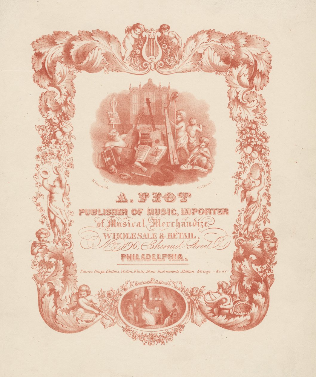 A. Fiot, Editor de Música, Importador de Mercancías Musicales. Mayorista y Minorista, No. 196 Chestnut Street Philadelphia, 1850 de Henry Dacre
