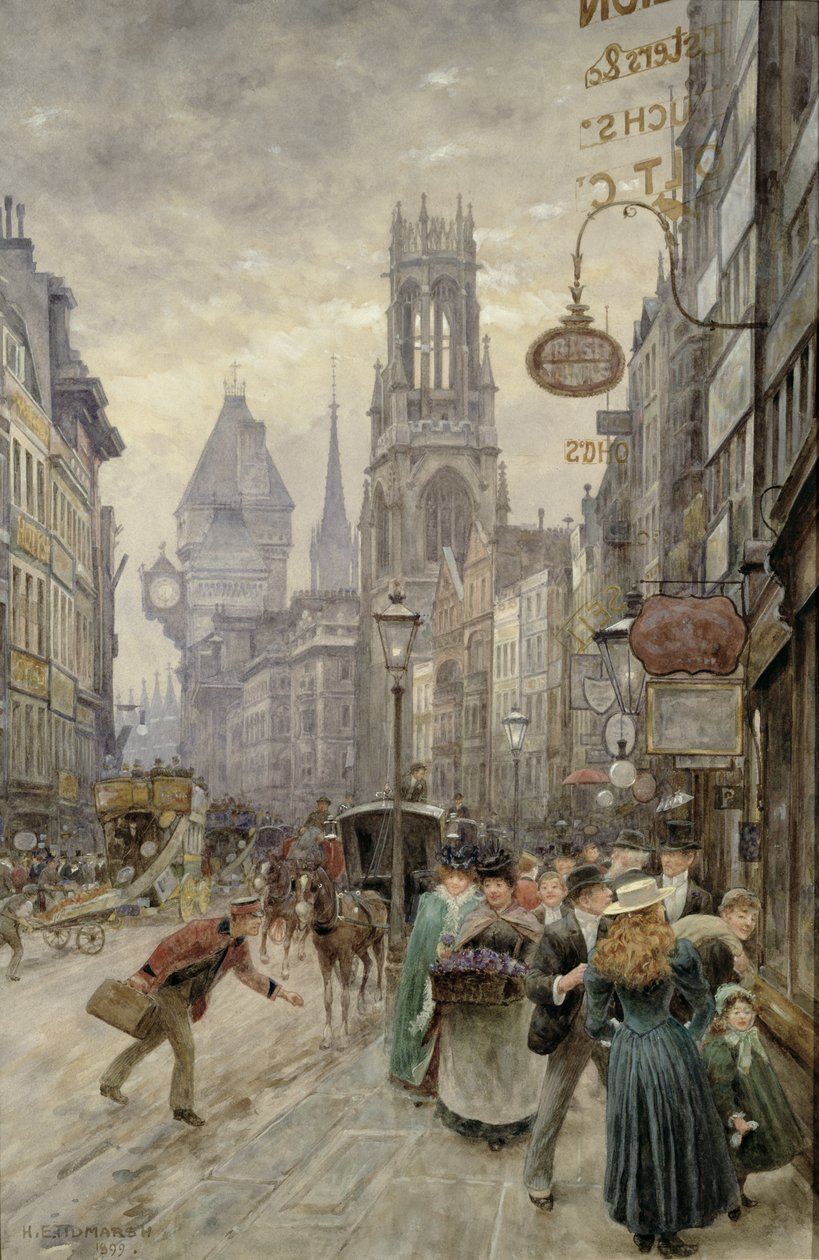 Fleet Street: Mirando al Oeste, 1899 de Henry Edward Tidmarsh