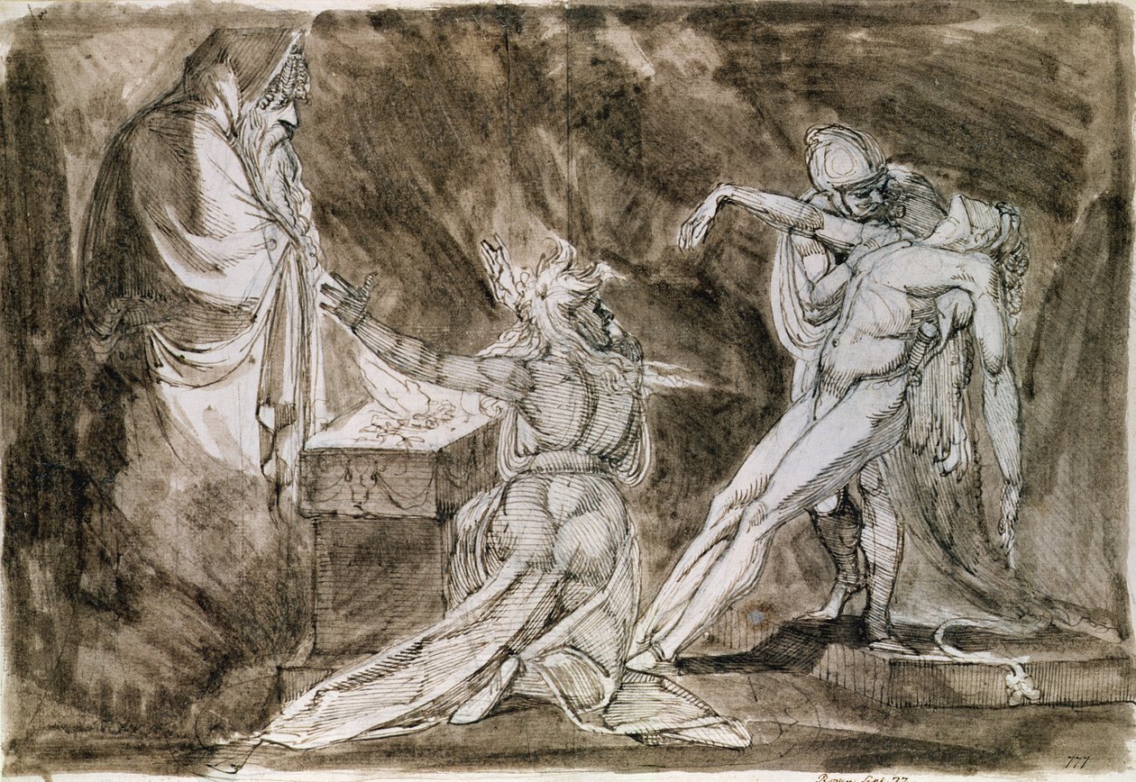 Estudio para Saúl y la bruja de Endor de Johann Heinrich Füssli
