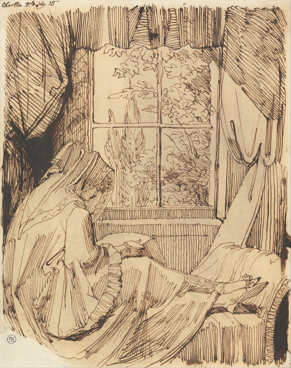 Mujer leyendo, sentada frente a una ventana de Johann Heinrich Füssli