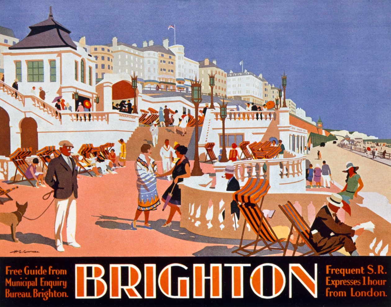 Póster publicitario de viajes a Brighton de Henry George Gawthorn