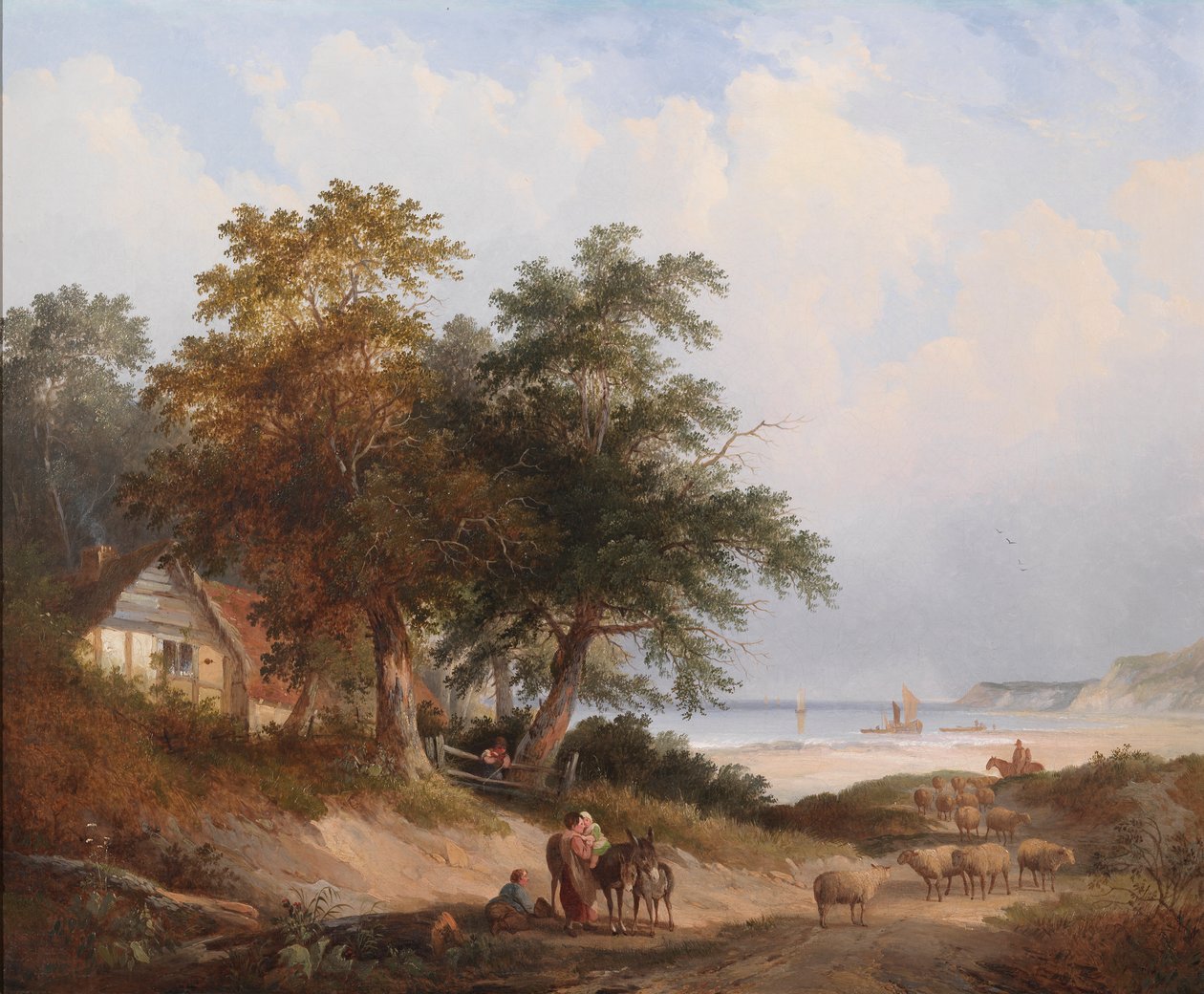 Un paisaje costero, Isla de Wight de Edwin Henry Boddington