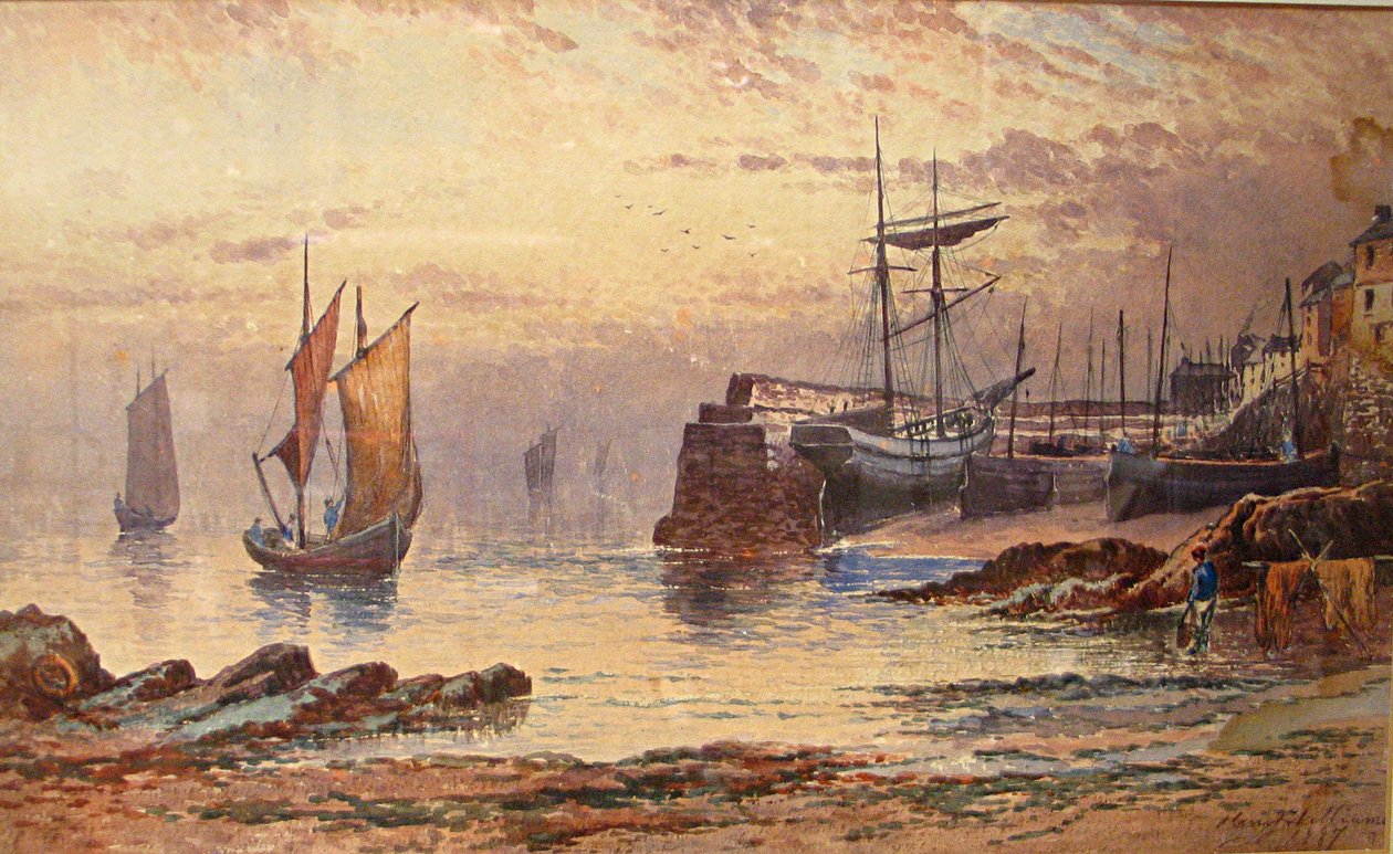 Muelle viejo, Newlyn, 1887 de Henry John Williams