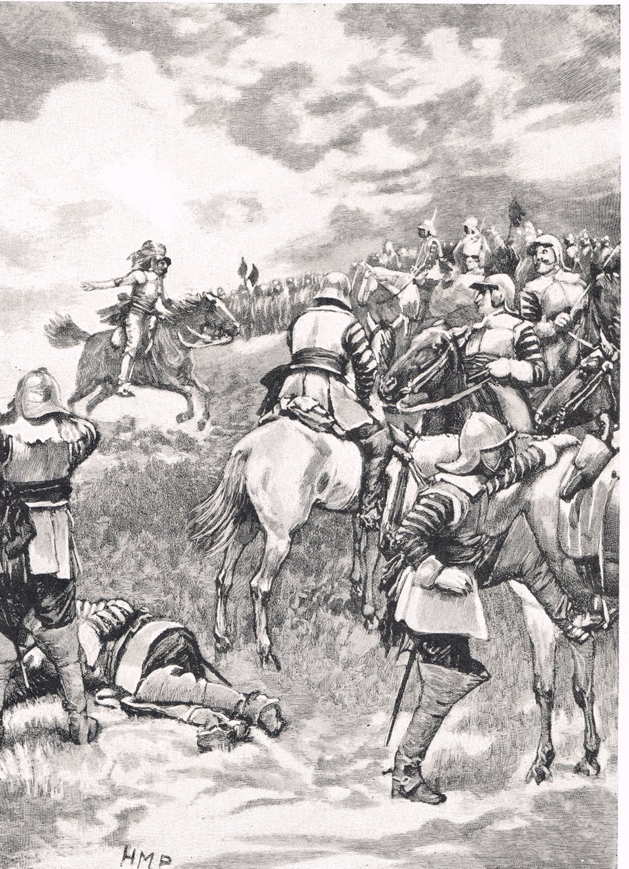 Carlos I en la Batalla de Naseby, 14 de junio de 1645, ilustración de 