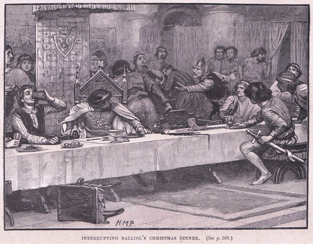 Interrumpiendo la cena de Navidad de Balliol, 1332 d.C. de Henry Marriott Paget