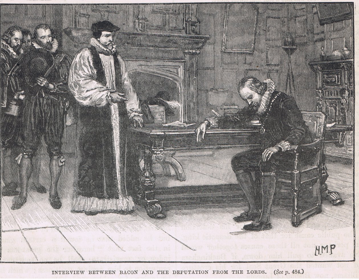 Entrevista entre Bacon y la delegación de los Lores 1621 de Henry Marriott Paget