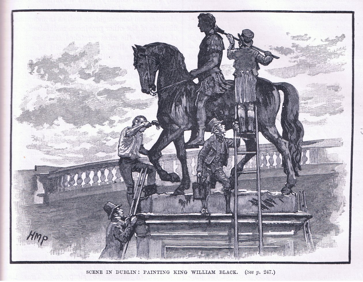 Escena en Dublín: Pintando de negro al Rey Guillermo de Henry Marriott Paget