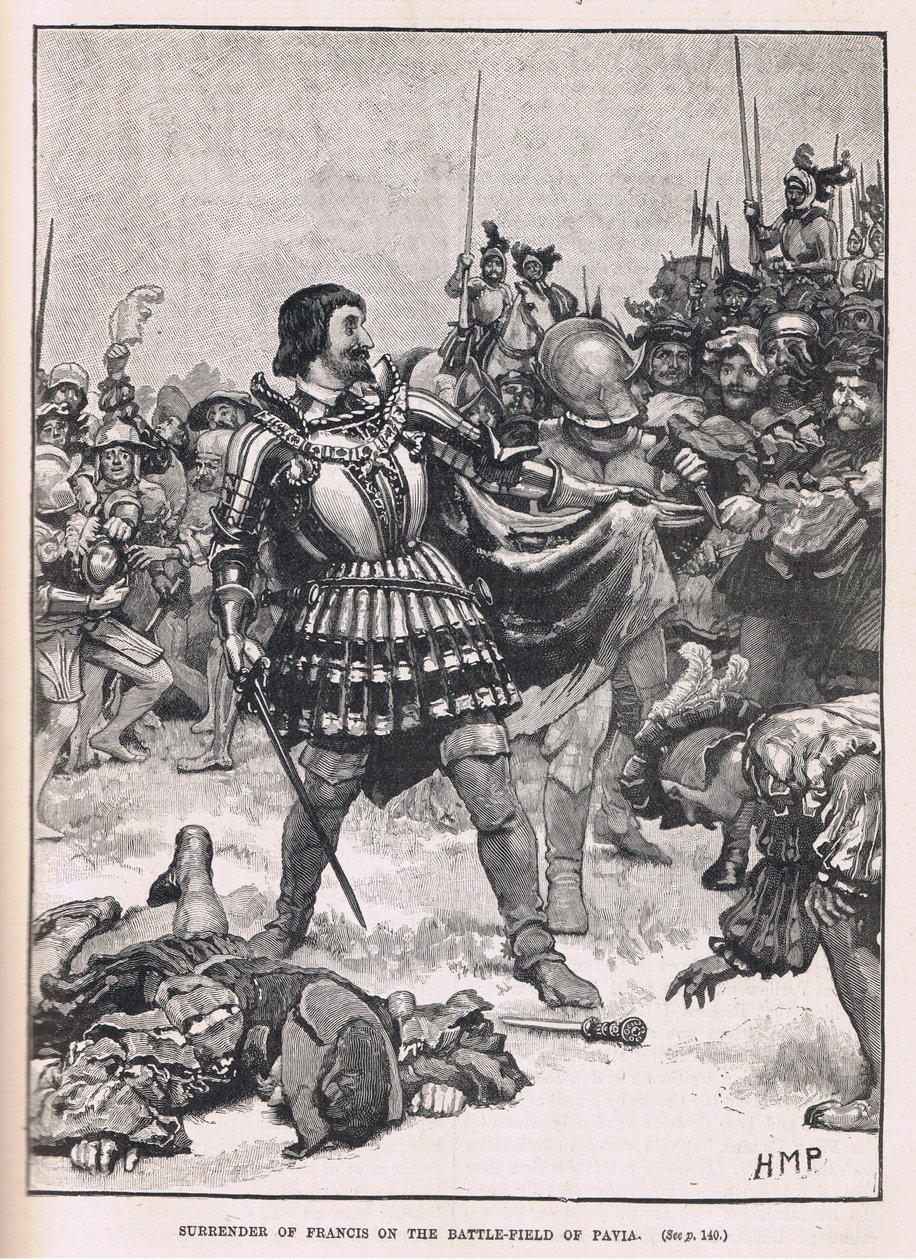 Rendición de Francisco en el campo de batalla de Pavía 1525 de Henry Marriott Paget