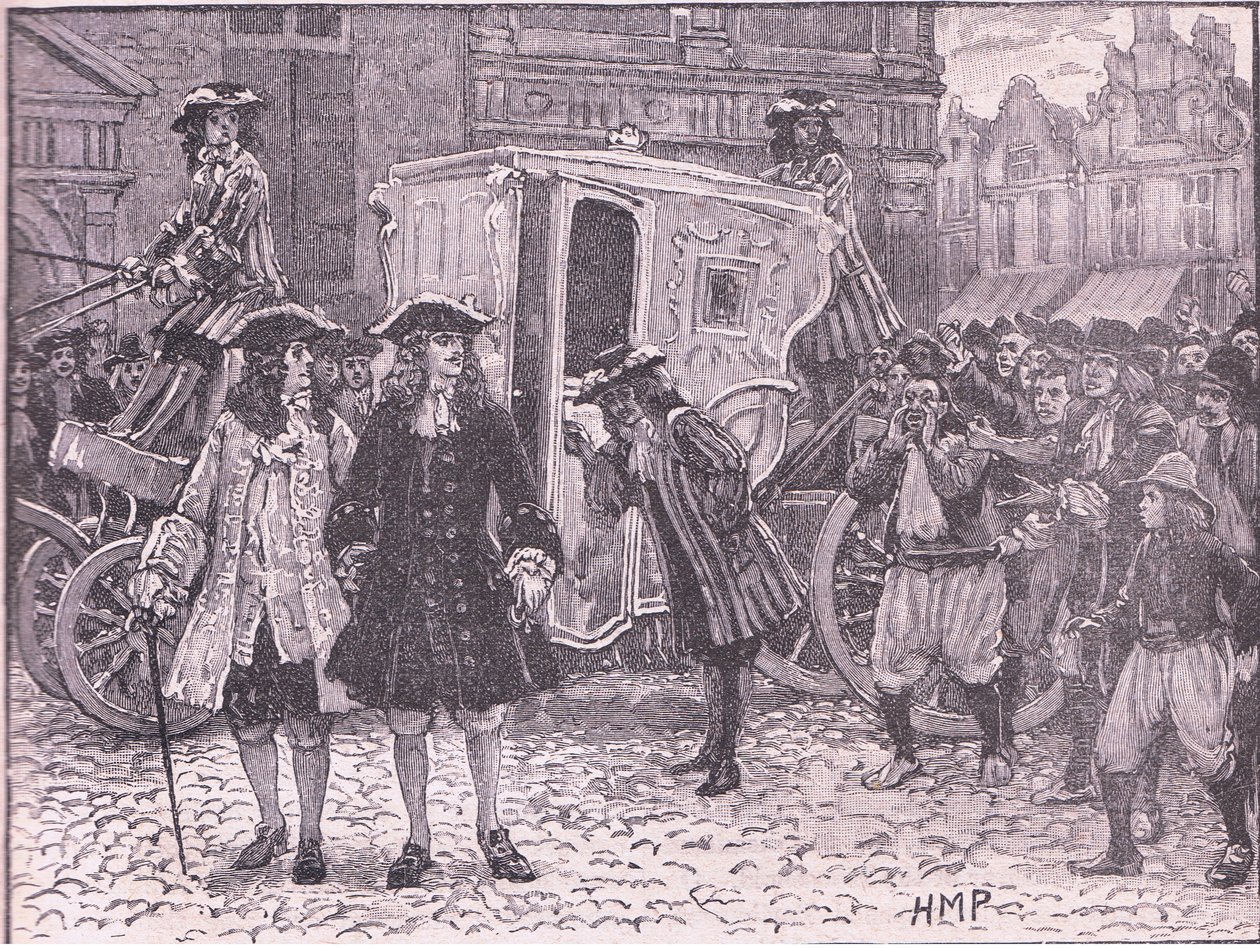 Los plenipotenciarios ingleses insultados en las calles de Utrecht AD 1712 de Henry Marriott Paget