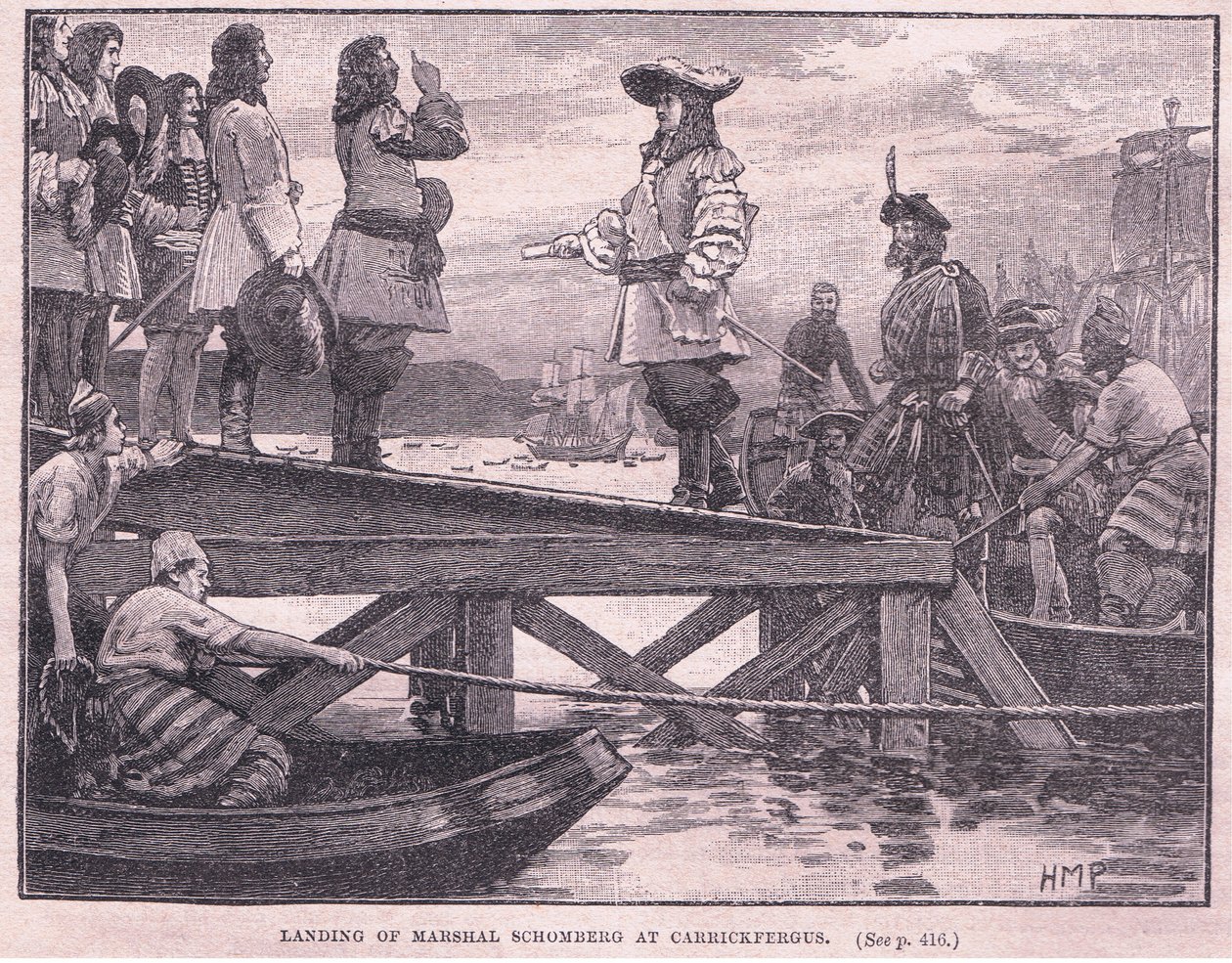 El desembarco del Mariscal Schomberg en Carrickfergus d.C. 1689 de Henry Marriott Paget