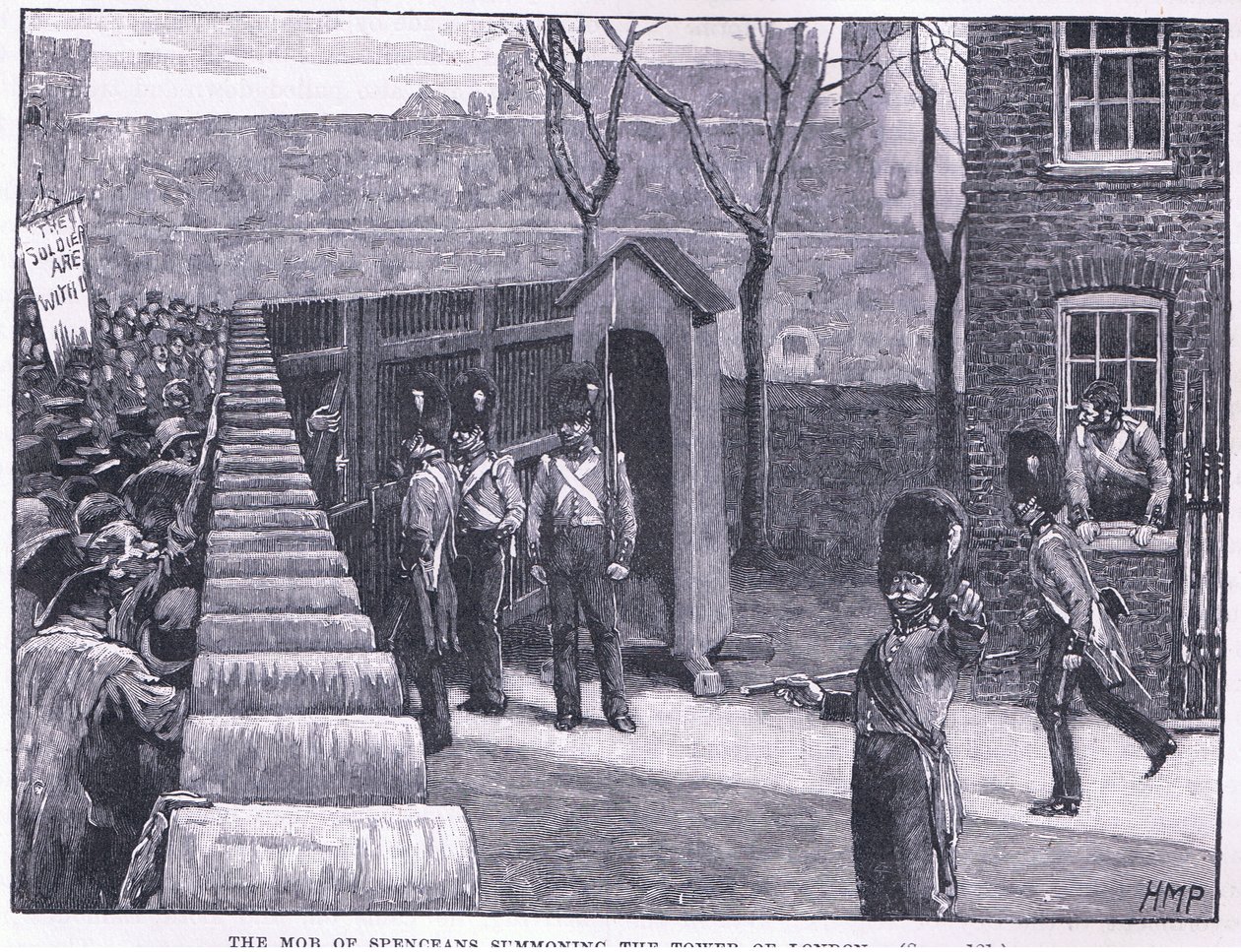 La turba de spenceanos convocando la Torre de Londres AD 1816 de Henry Marriott Paget