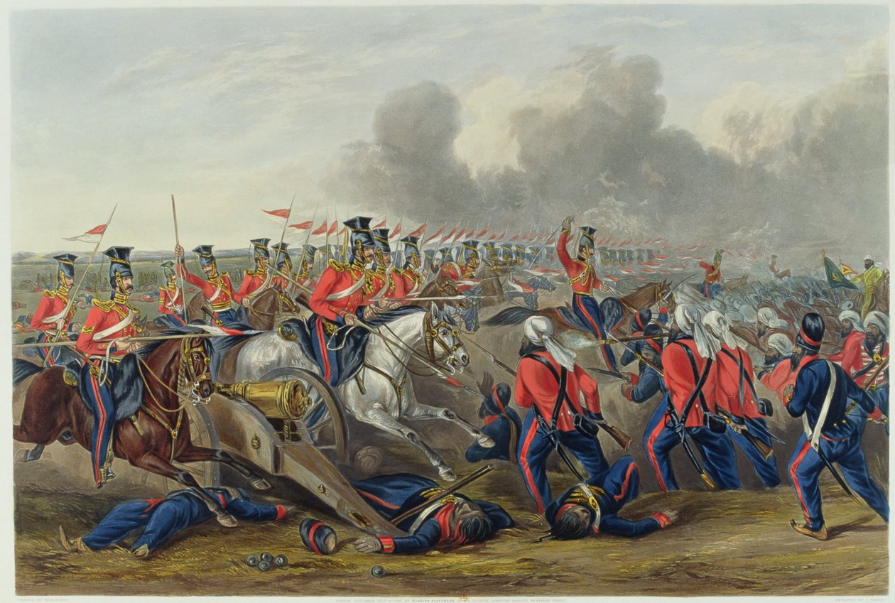 Carga de los Lanceros del 16º (de la Reina) en la Batalla de Aliwal el 28 de enero de 1846 de Henry Martens