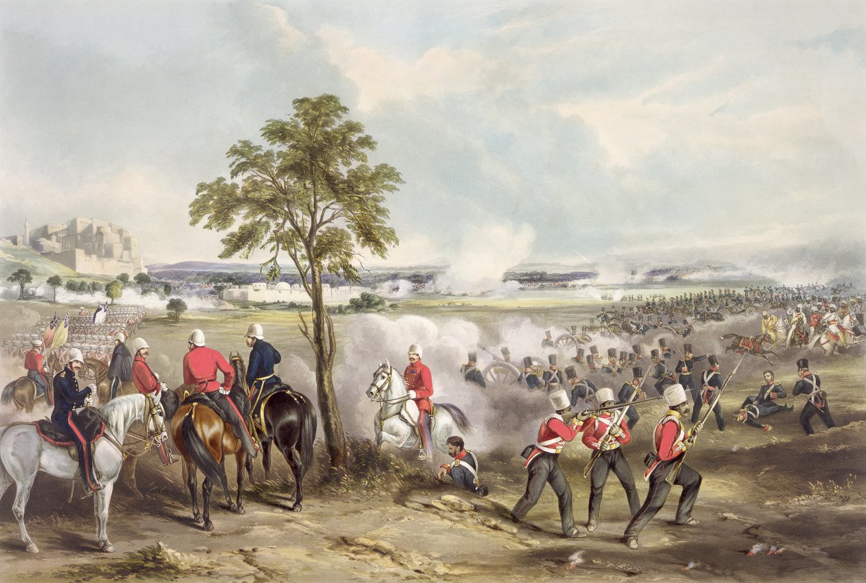 La batalla de Goojerat el 21 de febrero de 1849, grabado por John Harris (c.1791-1873) 1850 de Henry Martens