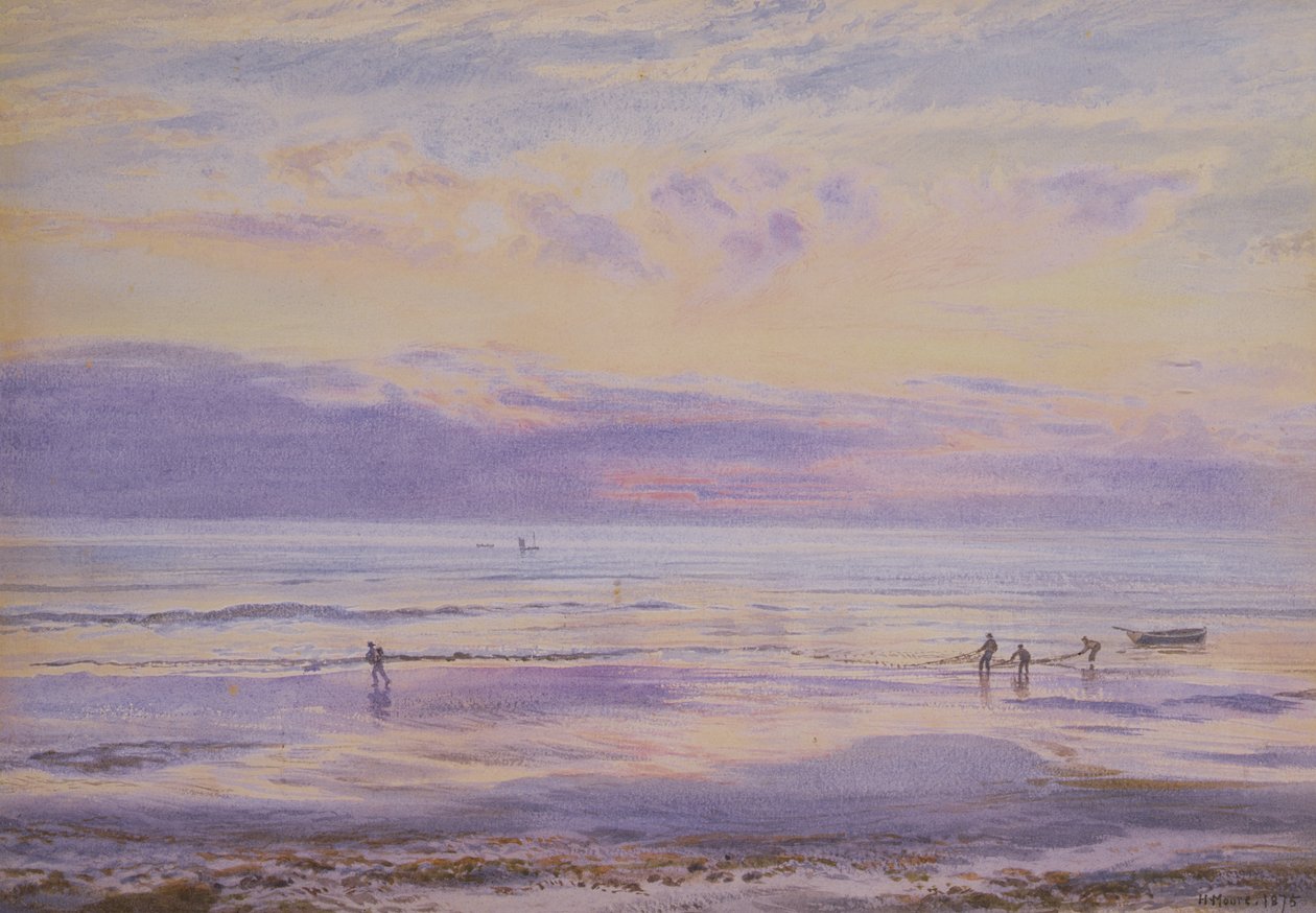 Una tarde tranquila - Marea baja, 1875 de Henry Moore